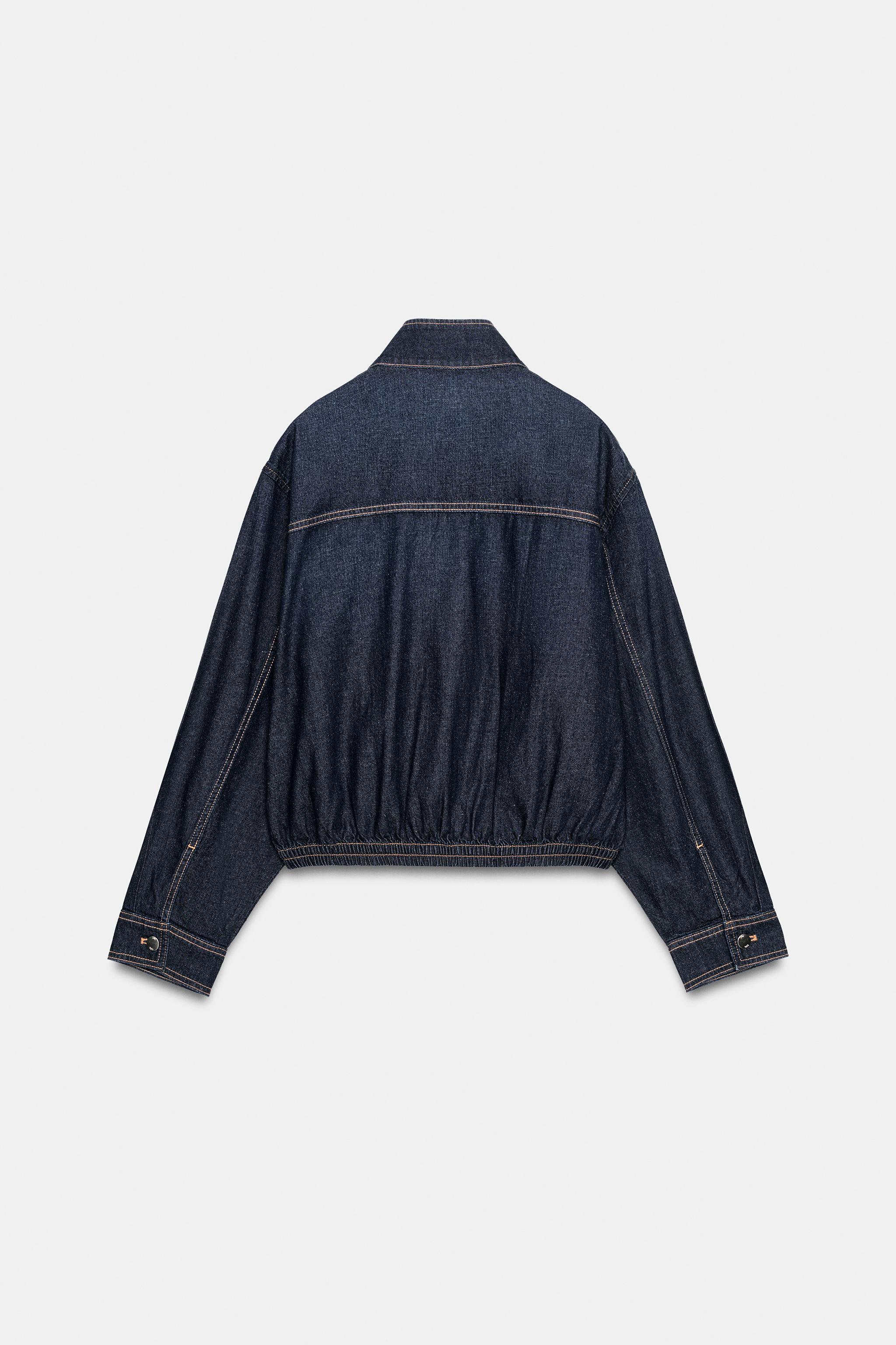 BLOUSON BOMBER EN DENIM Z1975 À COL MONTANT